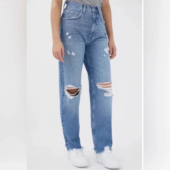 BDG High-Rise Baggy Fit Jeans Distressed Chewed Hem Size 26 - Picture 11 of 11